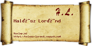 Halász Loránd névjegykártya
